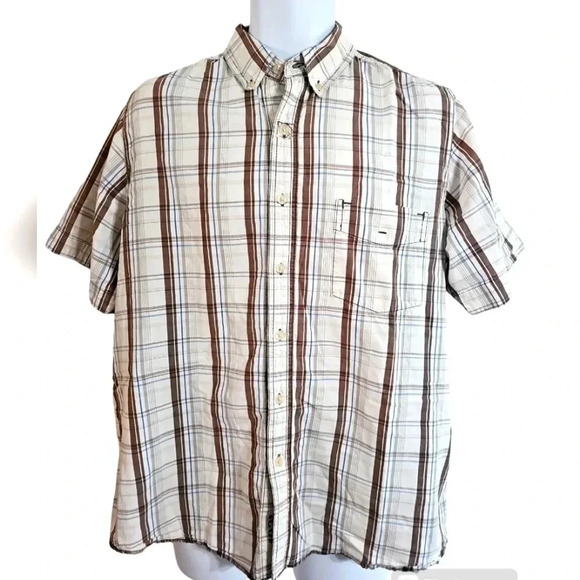 Red Camel Large Vintage 90s Y2K Buckle Western Cowboy Short Sleeve Button Shirt - Picture 2 of 6